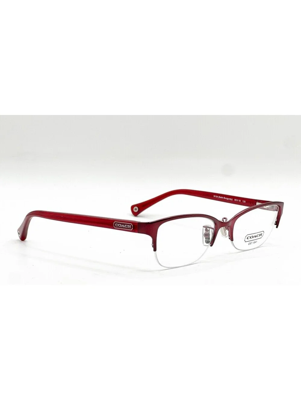 Coach HC 5046 9134 Satin Burgundy Rectangle Authentic Eyeglass Frames 50-18-135